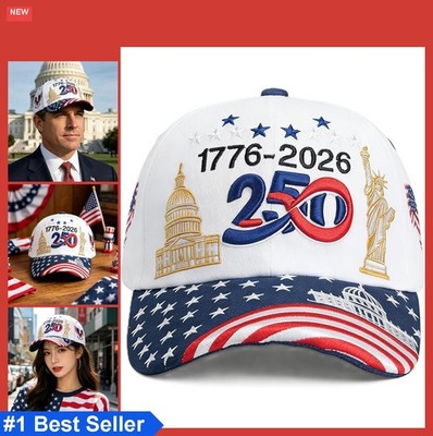 250th Anniversary Baseball Cap 1776-2026 Patriotic Eagle Flag Embroidered Hat