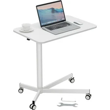 Uimoso Mobile Standing Desk 28.5-44.2" Gas-Spring Height Adjustable Desk