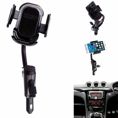 Car Kit Dual Cigarette Lighter Mount Holder for Samsung Galaxy S8 S9 Plus  Phone
