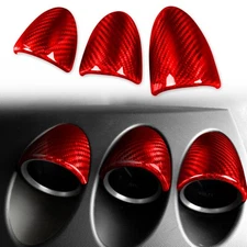 Dashboard Gauge Pod Pointer Cap Cover For Nissan 350Z Z33 03-09 Red Carbon Fiber