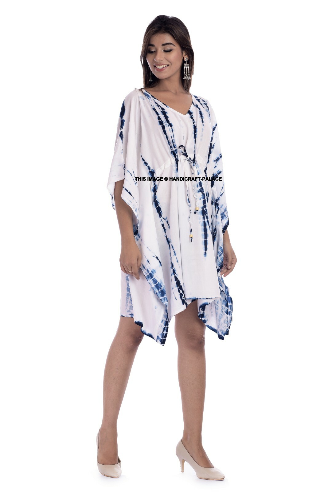 MUJER Super Soft Tie-Dye Grande Túnica Kaftán Midi Vestido Indio Salón Ropa