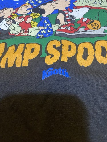 Vintage Knotty Berry Farm & Peanuts Cartoon Camp Spooky Halloween Kids T Shirt - Picture 3 of 9