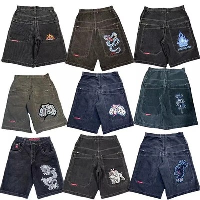 Jnco Herren Hose Hip-Hop Baggy Casual Fit Skateboard Denim Shorts Retro Leg Hose