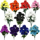 18 XL Carnation Bouquet Assorted Colours Funeral Memorial Picks Flowers Silk