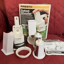 Presto Salad Shooter 0291001 Elect Slicer Shredder Blades Box Instruction TESTED