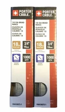 2pk Porter Cable 18 GA Brad Nails 3/4” 19mm Indoor Use 1000 Qty PBN18075-1(Q5)