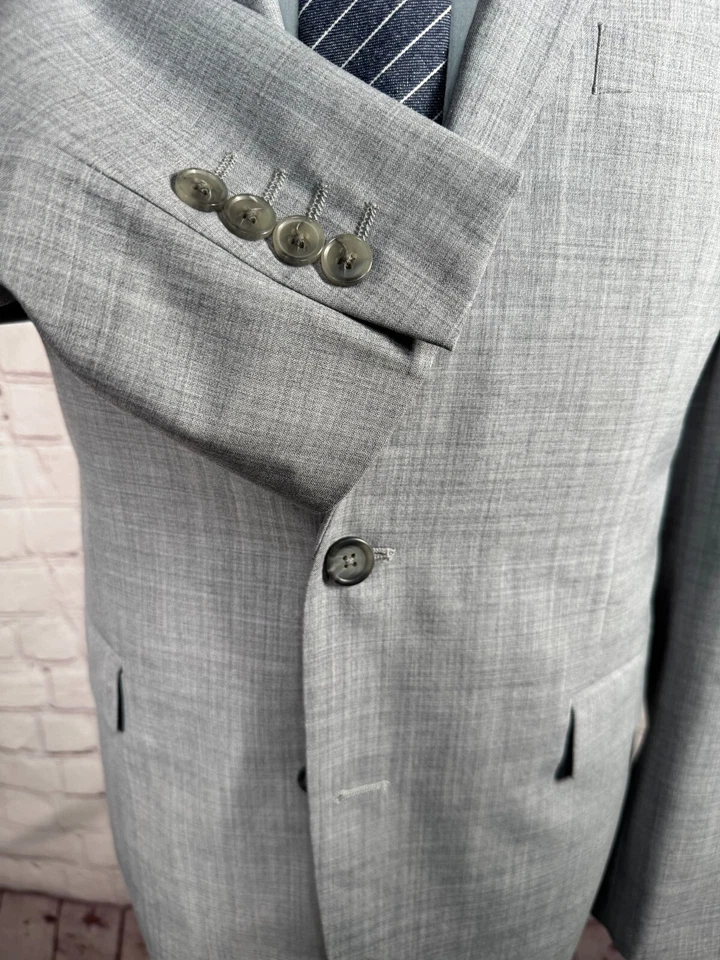 BAR III мужской серый шерсти SLIM FIT 2 кнопки костюм Sport пальто Blazer куртка 42S - Изображение 4 из 4