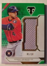 George Springer 2018 Topps Triple Thread Jersey 01/18 Astros Blue Jays