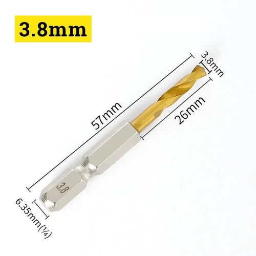 1.5-13mm Handhaben Bohrer Mit 1/4" Sechskantschaft Hss Spiralbohrer Bitaufnahme - Bild 19 von 25