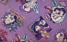 Disney Aladdin Jasmine Purple print FABRIC 100 COTTON 1/2 YARD NEW