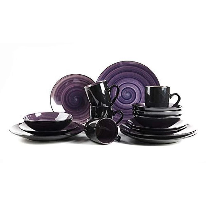 Juego de vajilla de gres 16 piezas servicio apto para lavavajillas 4 diseño artesanal nuevo Foto 3 de 4