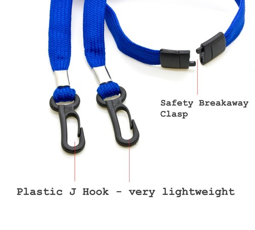 10pc Face Mask Lanyards with Safety Breakaway Clasp with Plastic J hook each end - Afbeelding 6 van 23