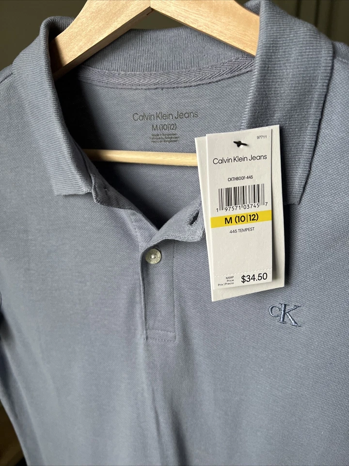 Calvin Klein Boy’s Blue Polo Size M 10/12 NWT - Image 4 of 4