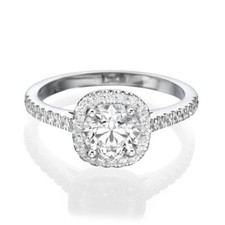 1.42 Ct Round Cut Real Moissanite Engagement Wedding Ring 950 Platinum Size 6
