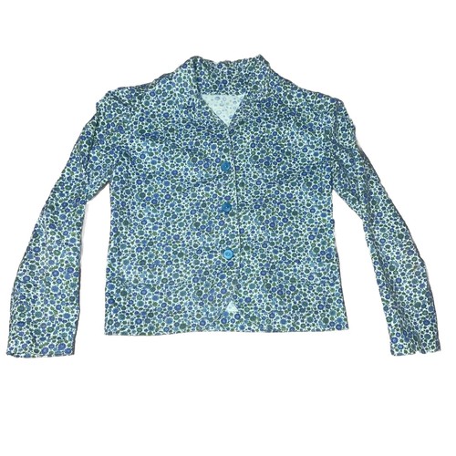 Abito vestito vintage anni 70 floreale nonna gonna e giacca blu stampa fiori piccolo - Foto 2 di 10