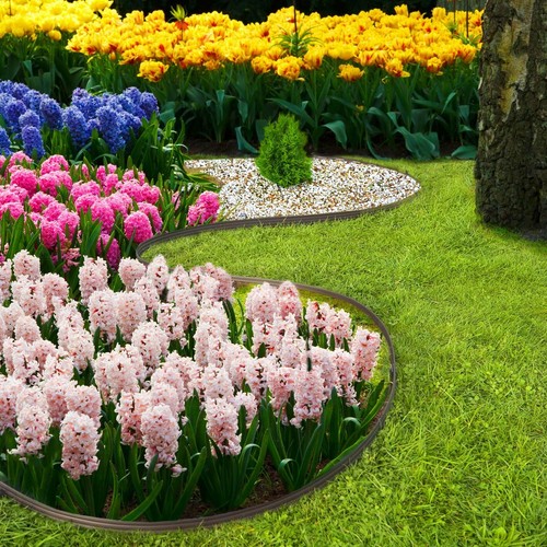 Gartenkante Flexibler Rasenrandweg Kunststoff Outdoor 10m + 50 STARKE Stifte - Bild 10 von 12