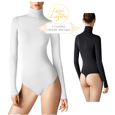 Orlando String Body by Wolford Large White High Closed Collar 