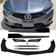 Front Rear Bumper Lip Spoiler Splitter Side Skirt For Acura Integra Glossy Bla