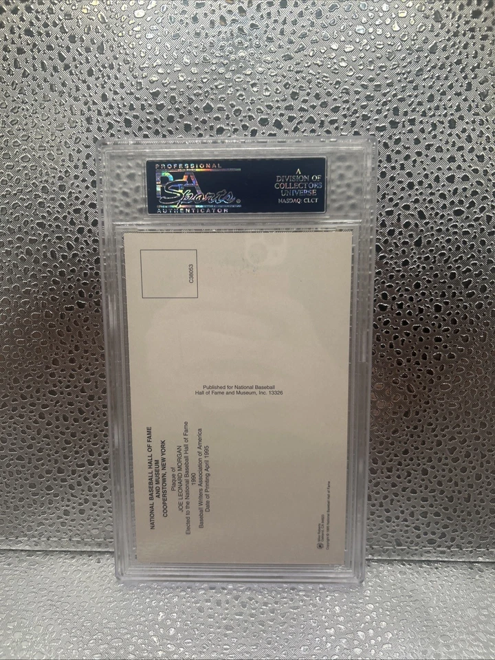 Joe Morgan Signed Auto HoF Plaque Postcard PSA DNA - Image 2 of 3