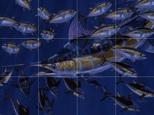 Ceramic Backsplash Tile Mural Fishing Kitchen/Bathroom/Shower - Premonition