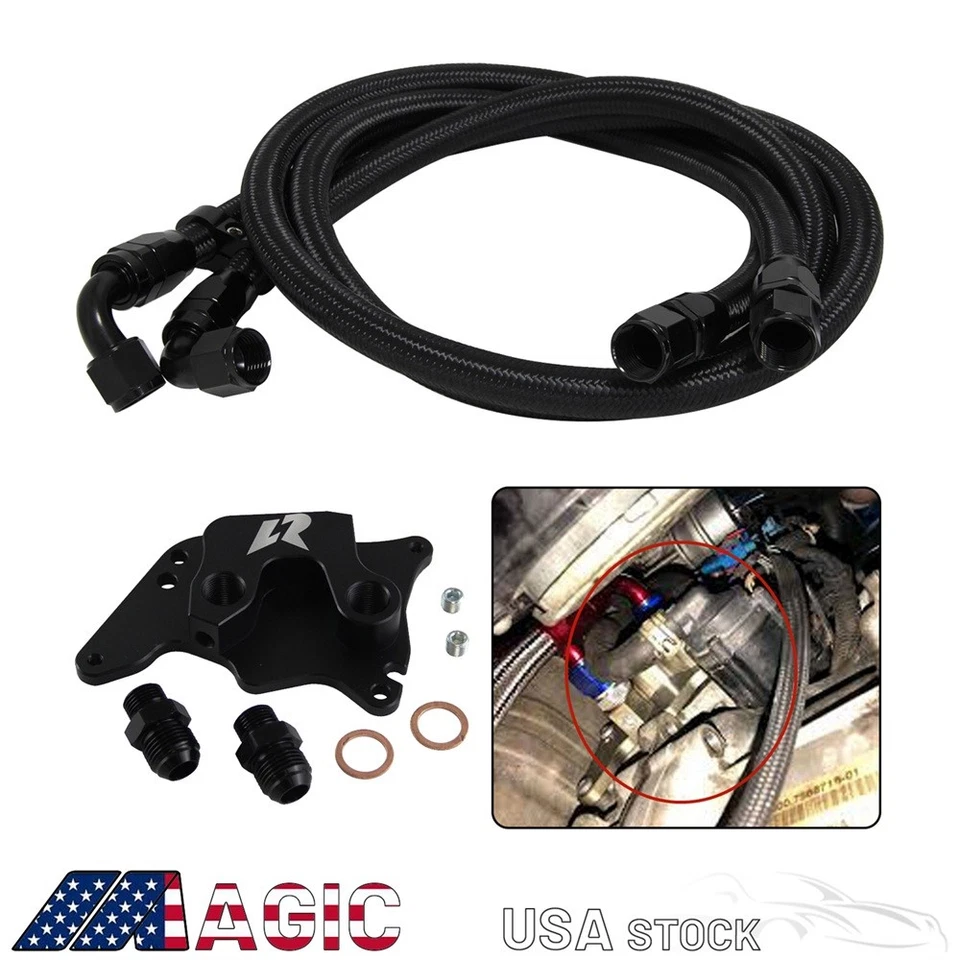 AN10 Oil Filter Sandwich Adapter Hose Line Kit For Mini Cooper S R56 1.6L 06-12 - Image 2 of 4