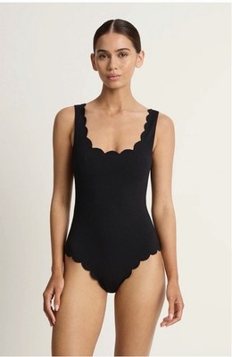 Marysia Maillot Classic Black Scalloped Edge One Piece Swimsuit NWOT