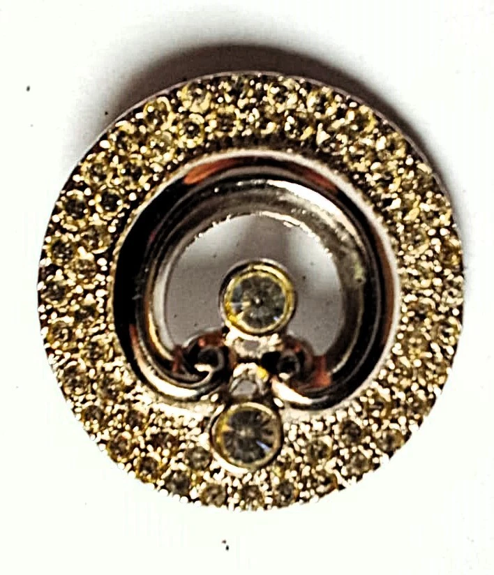  gruppo 5 * BOTTONE GIOIELLO * DE LIGUORO * strass su RODIO ARGENTO - Immagine 2 di 4