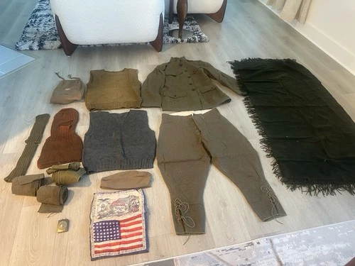 Vintage WW1 US Army Button Wool Jacket Military Uniform Stuff Sold As Is