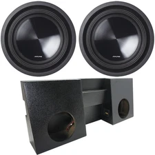 Fits 05-15 Toyota Tacoma Double Cab Alpine SWT-10S4 Dual 10 Custom Rhino Sub Box