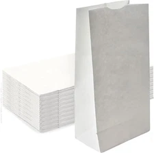 4lb White Paper Bags - Pack of 150ct. White Paper Lunch Bags. Great for Holiday