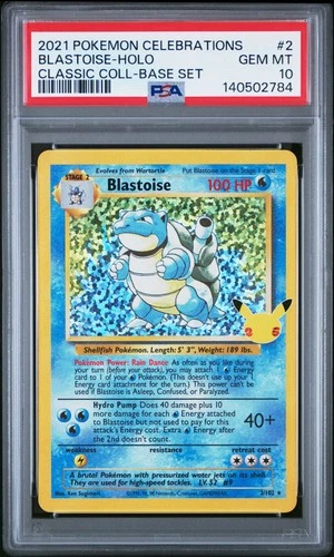 PSA 10 Blastoise Holo 2 Celebrations Classic Collection Pokemon Card