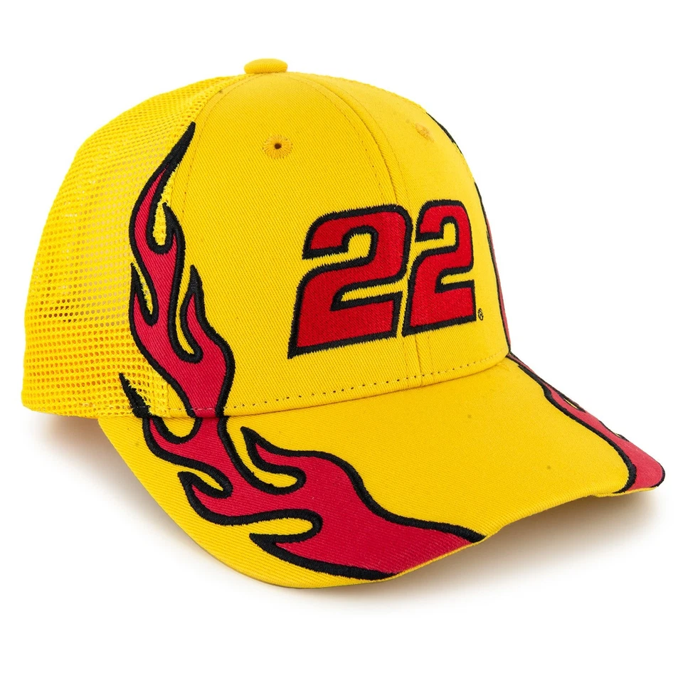 Sombrero de malla amarillo Joey Logano 2025 llama #22 Foto 3 de 4