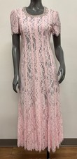 Self-Portrait Pink Lace Midi Dress With Pearl Rhinestone Embellishment Size 6