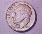 1946 "SILVER" ROOSEVELT DIMES   XF **129-6