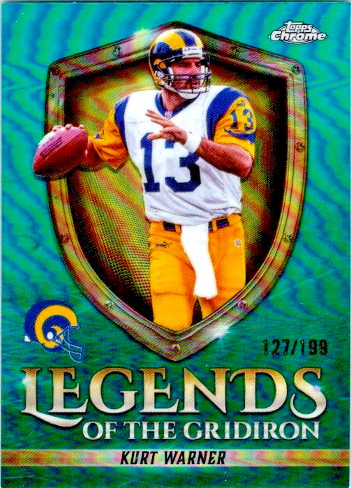 2025 Topps Chrome #LOG-1 Kurt Warner /199 Legends of the Gridiron Teal Aqua Ref.