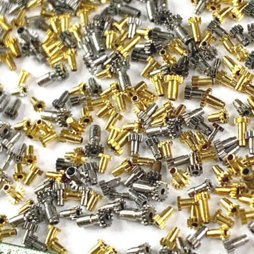 100 Cannon Pinions Watch Part Gear Gold Silver Steampunk Watchmaker Lot Repair - Afbeelding 1 van 6