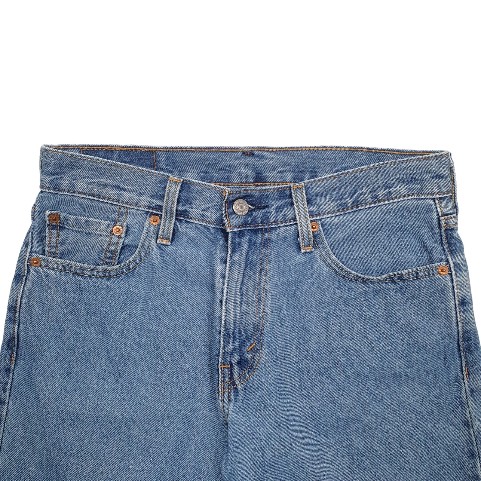 LEVIS Denim Jeans Jorts 405 Blue Denim Jeans Cotton Shorts Mens W30 image 2