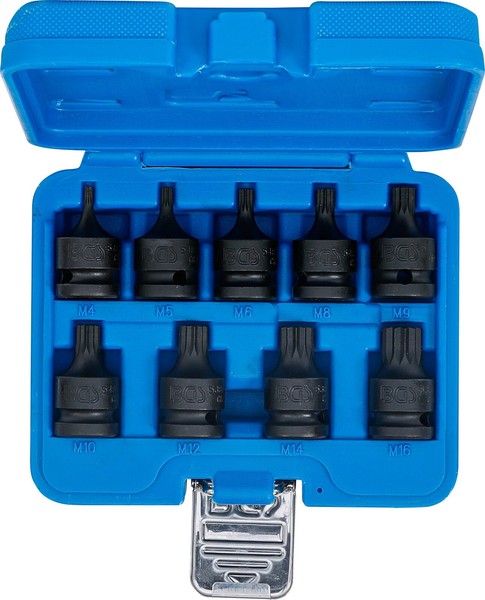 "Bgs Kraft-Bit-Einsatz-Satz 1/2\" Innenvielzahn Bitnuß Xzn M4-M16 9-Tlg"-image