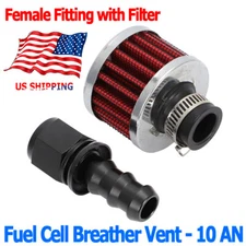 For Fuel Systems Fuel Cell Breather/Vent Kit 10 AN Female Fitting with Filter