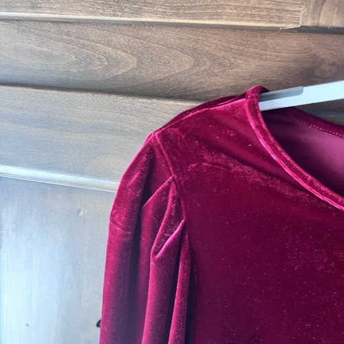 FOREVER 21 Contemporary-Burgandy Long Sleeve Crop Velvet Top Size XL - Picture 4 of 20