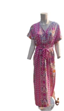 Women's Sleeveless V Neck Boho Floral Maxi Dress Summer Beach Backless Sundress