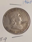 1960 Benjamin Franklin Half Dollar 50 Cent Coin No Mint Mark