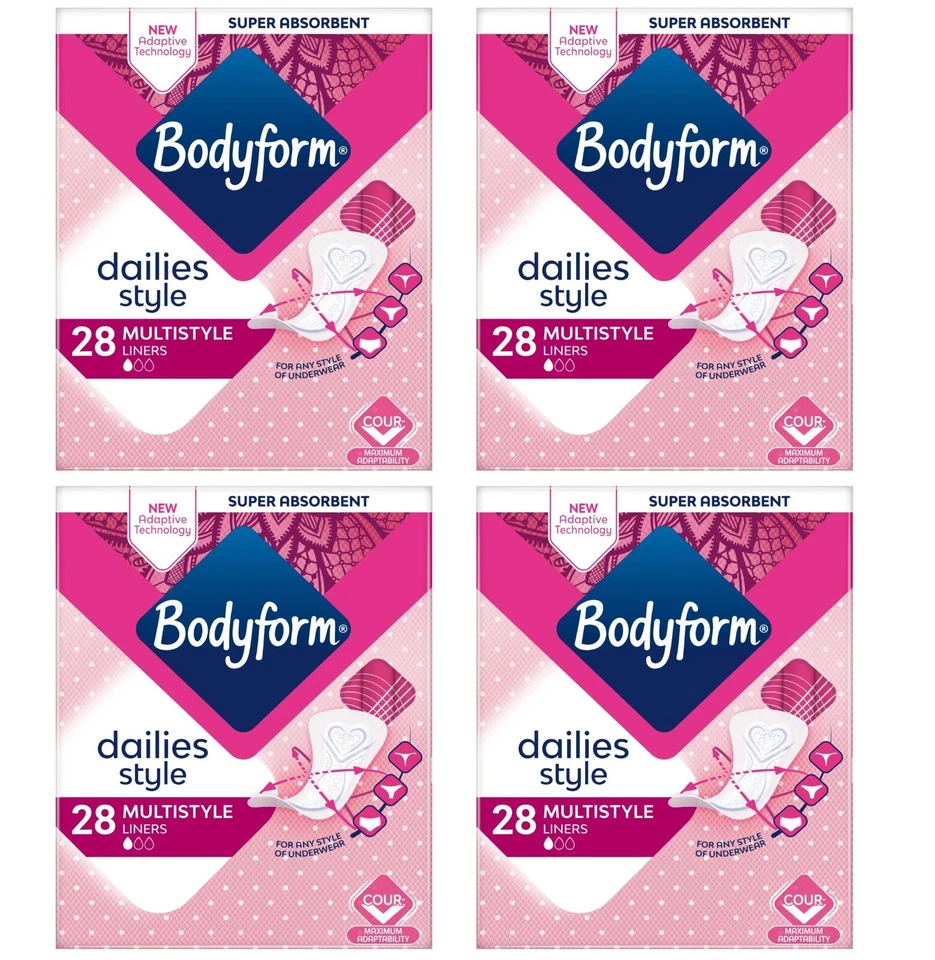 Bodyform Dailies Multistyle Normal Slipeinlagen 28 pro Packung 4er Pack