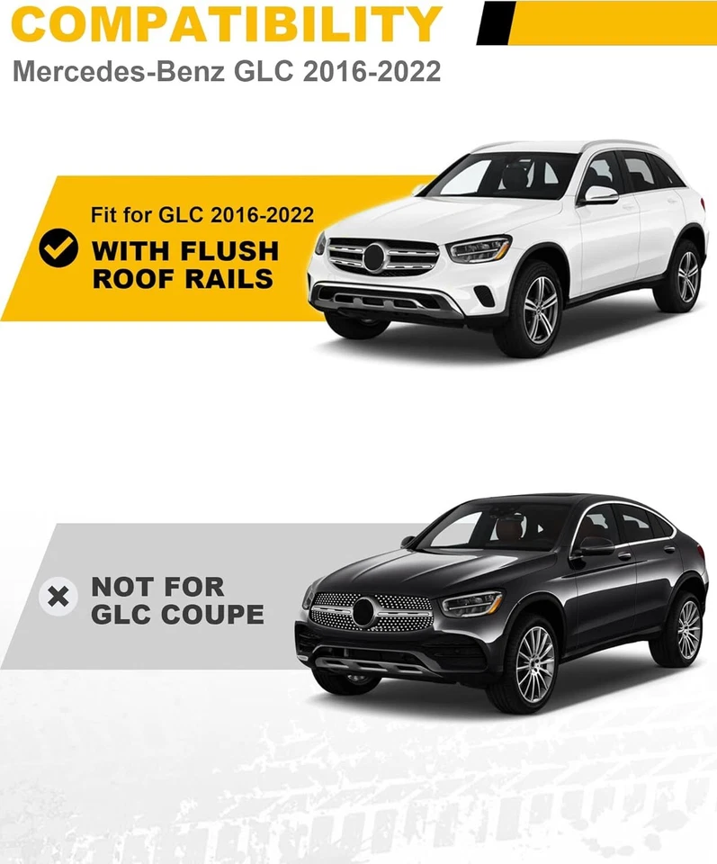 Barras transversales portaequipajes bloqueables para Mercedes-Benz GLC X253 2016-2022 Foto 2 de 4