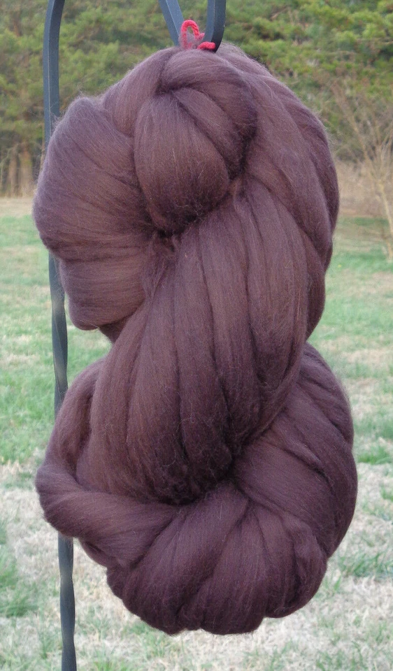 Brown Wool Roving, Shep's Wool Dark Chocolate Merino Roving, Brown wool fiber - Image 4 of 4