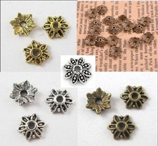End Bead Caps FancyTibetan Antique Silver Gold Bronze Flower 8mm US SELLER!