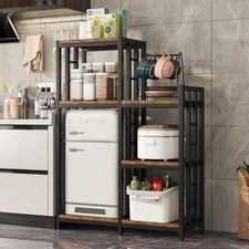 6-Tier Kitchen Bakers Rack, Freestanding Mini Fridge Stand Height Adjustable ...