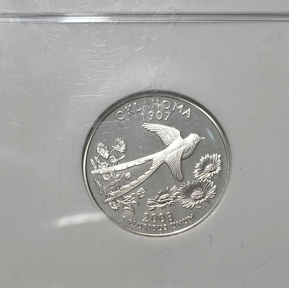 2008-S 25c SILVER NGC PF70UCAM OKLAHOMA QUARTER PROOF ULTRA CAMEO PR 70 - Image 2 of 4