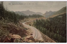 Postcard Railroad Approaching Duffield on C. C. Short Line. Colorado