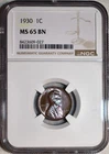 NGC MS-65 BN 1930-P Lincoln Cent, Beautifully Toned, Cartwheeling Gem.